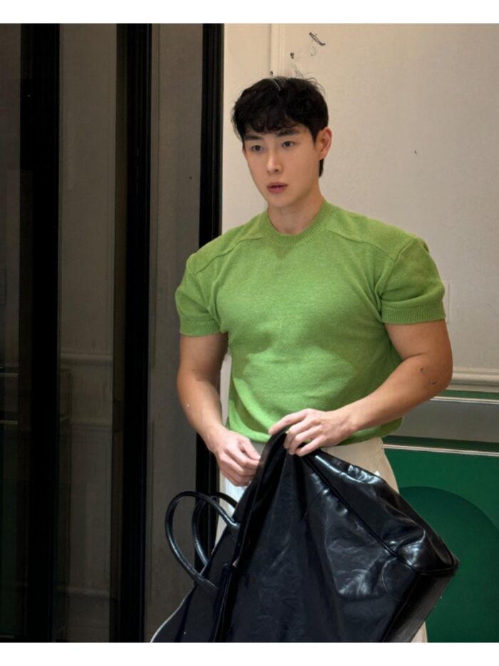 로프 린넨 반팔 니트(여름,신상,인기,어깡,절개,머슬핏,데일리,주문폭주)