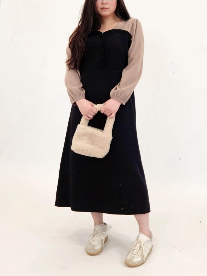 땡글 세일 배색 끈 원피스 레이어드