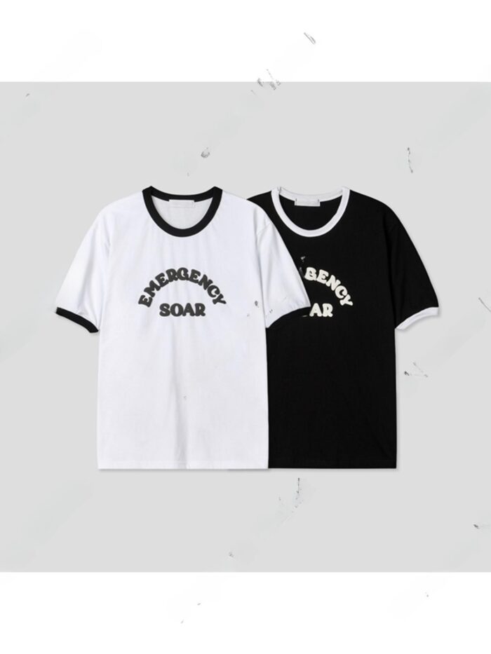 패러다임 비상 슬림핏 링거반팔티셔츠(남여공용,링거티,나염,프린팅,레이어드,디지털)