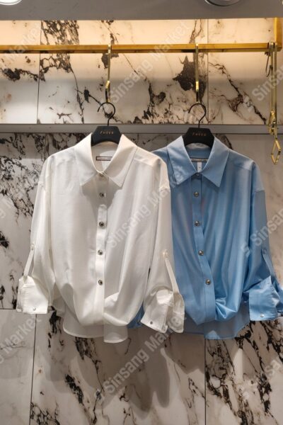 Costume 커스텀 25신상 제일평화 1층 137호 커스텀 실크 언밸런스 햄 셔츠 블라우스 30% 셰일