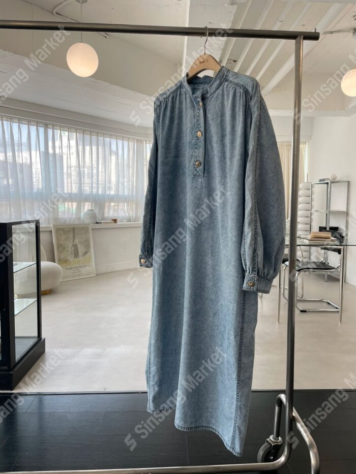 smith11 (스미스11) SALE 랑() 로고버튼데님 원피스 64% 셰일