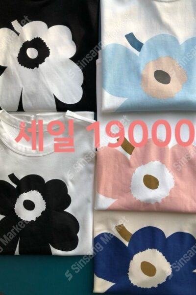 루디아2 꽃한송이프린트면티 24% 셰일