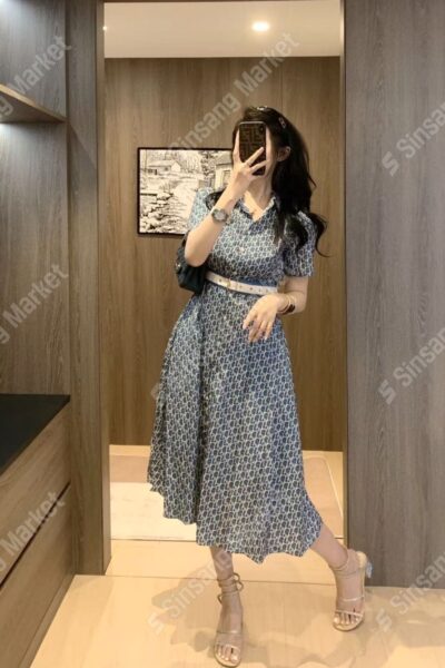 어메이징샾 25SS신상)벨트셋업 블루레터링 프린트셔츠 여름 원피스 12% 셰일