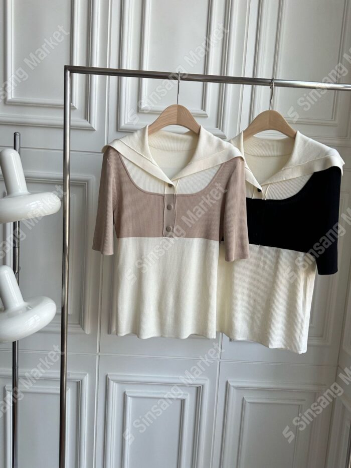 Arles 아를 세일 세일 세일 lav 투블럭니팅카라 55% 셰일