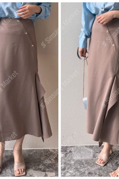 Costume 커스텀 버튼 디테일 언밸런스 스커트 30% 셰일